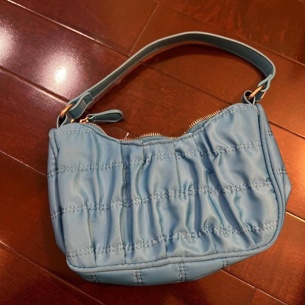 Blue Ruffle Handle Bag - Picture 3 of 6
